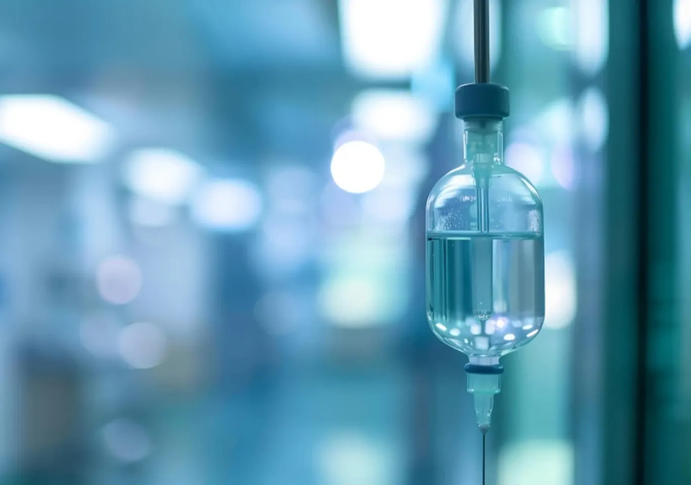 Detoks alkoholowa Kościerzyna: butelka infuzyjna zawieszona w gabinecie